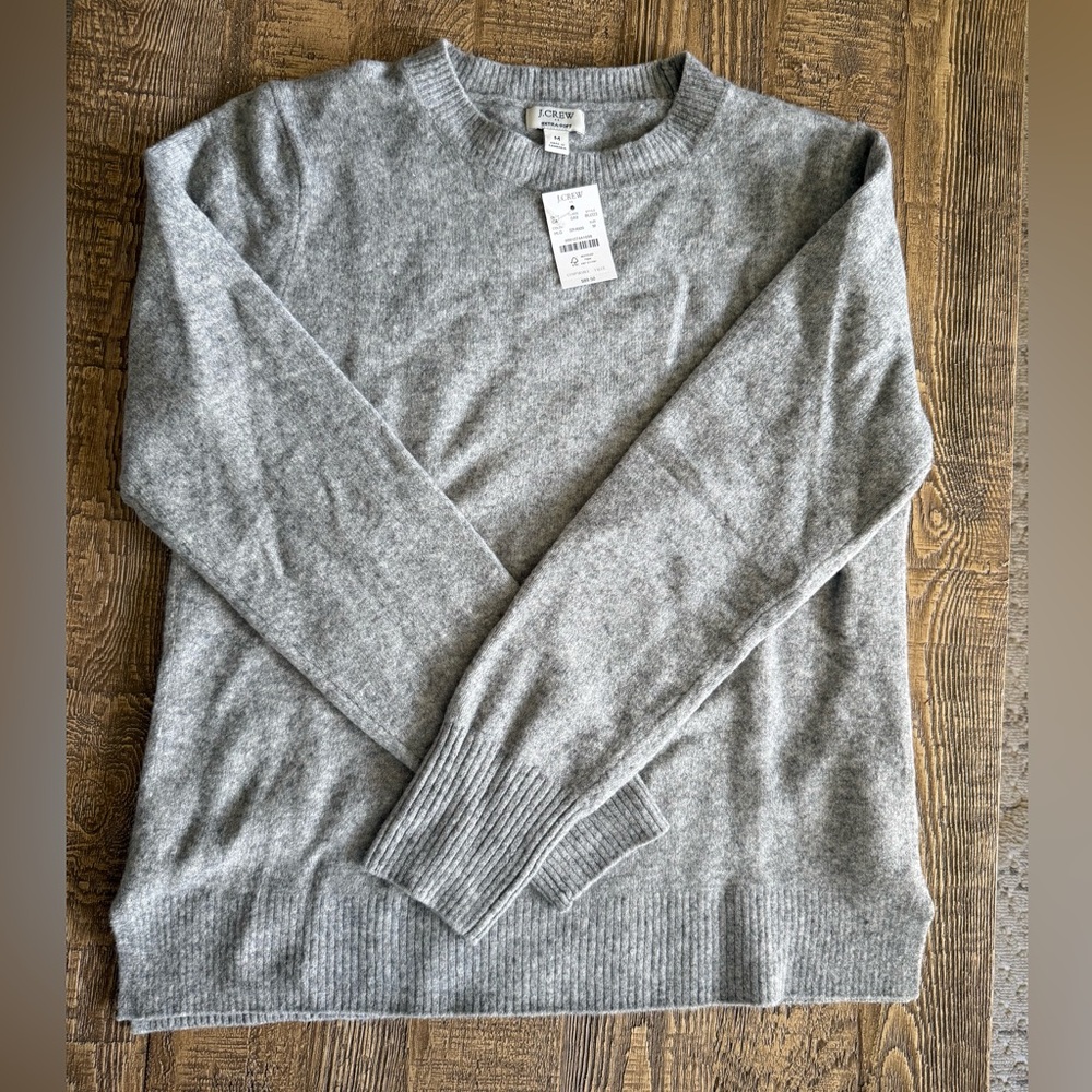 J. Crew ultra soft grey crewneck sweater. New with tags.